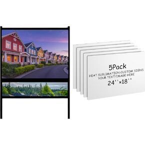 Zonon 5 Pcs Double Sided Printable Sublimation Aluminum Blanks, 18 x 24 x 0.04 Inch White Metal Sheet Plate for Custom Signs, Banners, Yard Parking Signs, Weatherproof for Indoor Outdoor DIY Craft in Kuwait