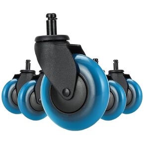 5PCS Blue Polyurethane Office Chair Caster Wheels,3inches Swivel Rubber Soft Furniture Wheels Safe Rollers for Furniture in Kuwait