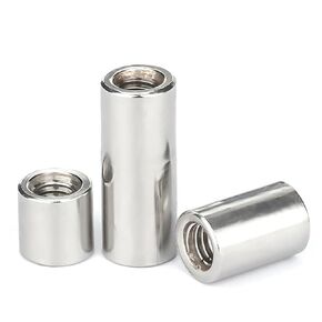 304 Stainless Steel M2 M3 M4 M5 M6 M8 M10~M16 Extension Thicken Round Column Joint Coupling Nut Cylindrical Connect(OD8xM5x10 (20pcs)) in Kuwait