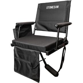 مقعد استاد STONESAM مع دعم خلفي قابل للتعديل، وكرسي مدرج مع حاملات أكواب بمسند للذراعين وحزام للحمل in Kuwait