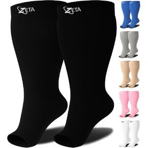 Zeta Wear Open Toe Short Length Compression Socks for Women & Men 15-20mmHg - Medical Grade Circulation Support for Swelling, Varicose Veins & Recovery in Saudi Arabia