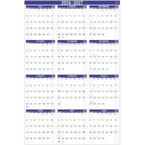 2024 Wall Calendar -12 Monthly Calendar 2024 with Thick Paper, 12" x 17", Jan. 2024 - Dec. 2024, Twin-Wire Binding + Hanging Hook + Large Ruled Blocks with Julian Dates - Blue Gilding in Kuwait