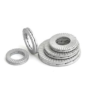 غسالات Qinlu-M3 M4 M5 M6 M8 إلى M30 304 من الفولاذ المقاوم للصدأ DIN25201 ذات طابقين وتد ذاتي القفل، حشية فضفاضة 1/5/10 قطع، لإصلاح المصانع (M3 10 قطع) in Kuwait