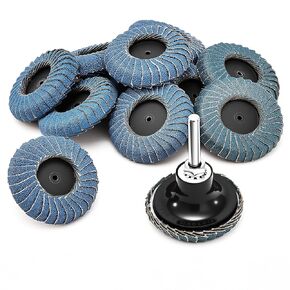 11 قطعة من أقراص الزركونيا المنحنية المختلطة مقاس 2 بوصة (60 حبيبة) - مثالية للطحن والتشطيب وإزالة الأسطح الانسيابية - تناسب مطاحن القالب in Kuwait