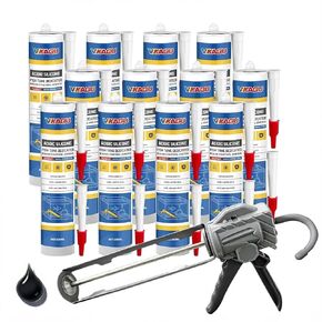 VGS067Aquarium Safe Silicone Sealant - 100% Waterproof Fish Tank Glue, Clear Structural Adhesive for Glass Building & Repair, High Strength Acidic Cure, (10.15 fl oz- Caulking Gun Required) in Kuwait