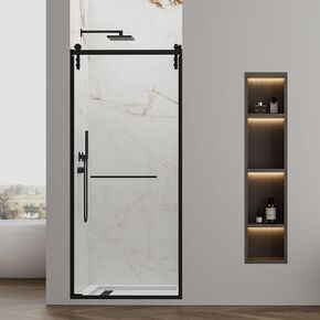Wall Hinge Shower Door 30" W x 76" H with 5/16"(8mm) Tempered Glass, Pivot Swing Shower Glass Door, 304 Stainless Steel Frame, Easy to Clean, Brushed Silver in Saudi Arabia
