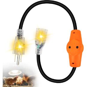 Temperature Controlled Extension Cord, Auto 37°F(3°C) On/50°F(10°C) Off, YeloDeer Energy-Saving Thermostatically Controlled Outlet for House 120V 15A Plug in Thermostat for Heater in Saudi Arabia