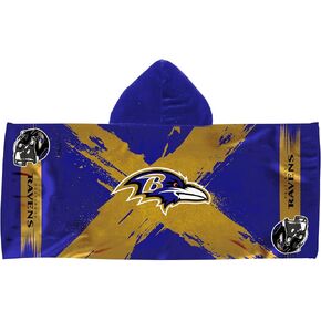 منشفة Northwest Baltimore Ravens NFL Cross Out للشباب ذات القلنسوة المصنوعة من الألياف الدقيقة مقاس 22 × 51 بوصة in Kuwait