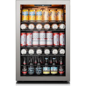 Ca'Lefort 155 Cans Beverage Cooler Mini Fridge, Beverage Refrigerator with Reversible Glass Door, Adjustable Shelves for Soda, Beer & Wine, Digital Temperature Control for Home, Office, Bar or Dorm in Kuwait