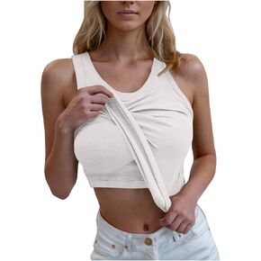 Womens Tank Tops with Built in Bras Sleeveless Casual Shirts Slim Tank Tops Workout Camis Yoga Shirt Cotton Undershirt in Kuwait