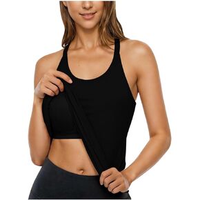 Womens Tank Tops with Built in Bras Summer Scoop Neck Sleeveless Basic Tee Slimming Casual Shirts 2026 Fashion Clothes in Kuwait
