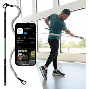 GolfForever Swing Trainer Plus – Golf Fitness & Training System for Strength, Flexibility & Swing Power – Includes 1-Year Membership & Premium Training Bar for Golf-Specific Workouts in Saudi Arabia