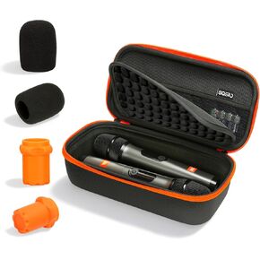 حافظة ميكروفون صلبة لنظام ميكروفون JBL اللاسلكي وميكروفون لاسلكي PartyBox، حقيبة تخزين ميكروفونات للسفر مع غطاءين للميكروفون وقاعدتين من السيليكون لحفلات مسرح الكاريوكي in Kuwait