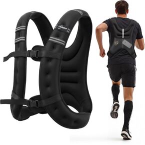 سترة مرجحة، سترة وزن 30 رطل مع شريط عاكس، سترة وزن الجسم مع جيب شبكي خلفي للنساء والرجال، صالة الألعاب الرياضية المنزلية وتدريبات القوة في الهواء الطلق in Kuwait