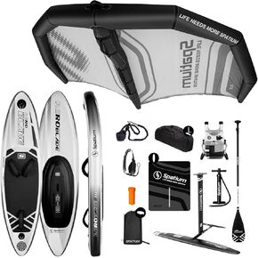 Spatium 4m² KVS Handheld Inflatable Wingfoil Downwind Surfing Board 150L with Fiberglass Paddle with 1310 Detachable Foil for Beginner Practice Watersports Surfing in Kuwait