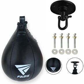 Leather Speed Bag – Boxing Training Punching Ball with Heavy-Duty Hanging Swivel for MMA, Muay Thai, Fitness, and Stress Relief in Kuwait