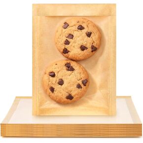 100 Pack Cookie Bags with Seal, 5.1 x 7.5 Inch Small Paper Bakery Bags with Window Heat-Sealable Individual Pastry Bag for Packaging Cookies, Donuts in Kuwait