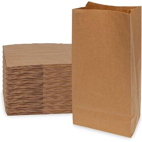 Prime Line Packaging Disposable Kraft Paper Bags, Lunch Bags for Sandwich, Take Out, Goodies, Party Favors, Bakery Use, Party Favors, Bulk, 6.13x4x12.25, 100 Pack (8 LB) in Kuwait