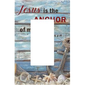 Decorative Outlet Covers Anchor Inspirational Quotes Blue Wood Plank 2 Gang Light Switch Cover Plate Single Toggle Duplex Wall Plates for Electrical Switch Plate Covers for Home Decor in Saudi Arabia