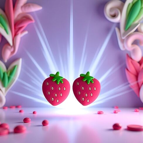 4Pcs Strawberry Tennis Racket Vibration Dampener Soft Silicon Racket Dampener Cartoon Shape Tennis Racquet Shock Absorbers Tennis Racket for Racquetball in Kuwait