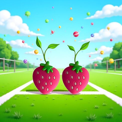 4Pcs Strawberry Tennis Racket Vibration Dampener Soft Silicon Racket Dampener Cartoon Shape Tennis Racquet Shock Absorbers Tennis Racket for Racquetball in Kuwait