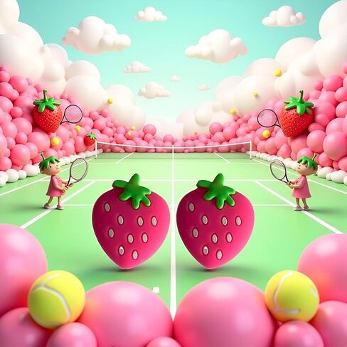 4Pcs Strawberry Tennis Racket Vibration Dampener Soft Silicon Racket Dampener Cartoon Shape Tennis Racquet Shock Absorbers Tennis Racket for Racquetball in Kuwait