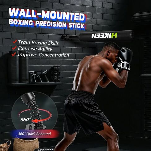 Hikeen Wall Bracket Boxing Precision Slip Stick,High Impact Boxing Slip Stick for Reflex Training,Shadow Box and Practice Slipping Punches Fits Home Gym in Saudi Arabia