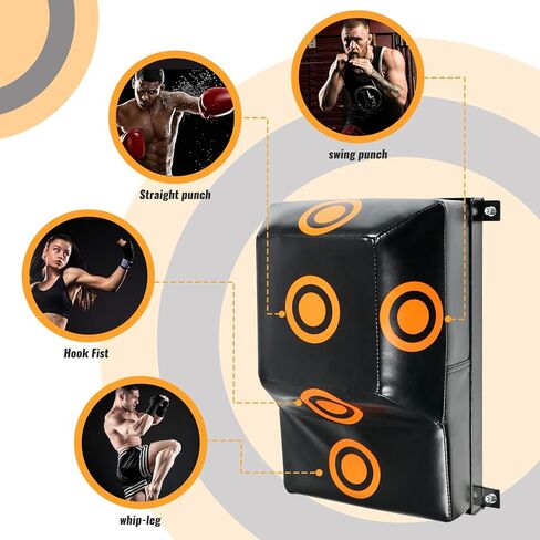Wall Mount Uppercut Boxing MMA Training Punching Target Aiming Point Sandbag, Black Orange in Saudi Arabia