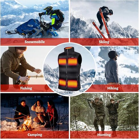 Heated Vest for Men,11-17 Heating Zones Rechargeable Heated Vest with 7.4v 16000mAh Battery for Outdoor Travel Etc in Saudi Arabia