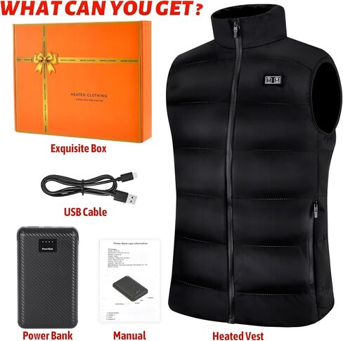 Heated Vest for Men,11-17 Heating Zones Rechargeable Heated Vest with 7.4v 16000mAh Battery for Outdoor Travel Etc in Saudi Arabia
