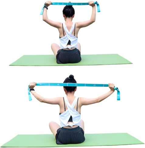 Elastic Yoga Stretching Strap Adjustable Resistance Band for Pilates Dance Flexibility Training Beginner-Friendly,Green in Saudi Arabia