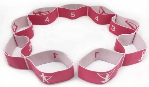 Elastic Yoga Stretching Strap Adjustable Resistance Band for Pilates Dance Flexibility Training Beginner-Friendly,Pink in Saudi Arabia
