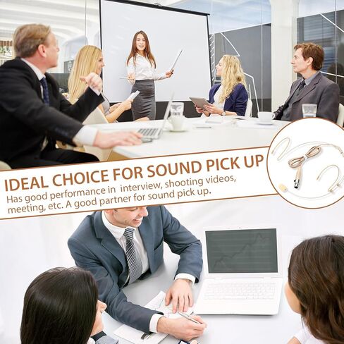 Sabary 2 Pcs Headset Microphone Dual Headworn Earset Over Ear Hanging with 4 Pin XLR 5ft Cable Compatible with Shure Wireless System Bodypack Transmitter for Lectures Live Performance Theater(Beige) in Kuwait