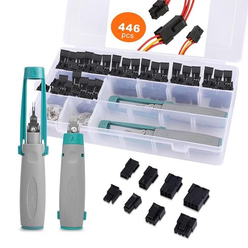 JRready ST6489-ACT Micro-Fit 2 4 6 8 Circuits Connector kit,w/PremiumGrade Crimp Tool,Terminal Pin 20-24 AWG,Molex Extraction Tool,Compatible with Molex Micro-Fit 3.0 Connector,3.0mm Pitch in Saudi Arabia