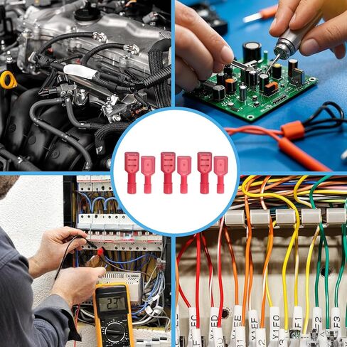 22-16 AWG Nylon Male and Female Spade Connectors Insulated Red Quick Disconnect Wire Connector Spade Crimp Terminals (Pack of 80Pcs) in Saudi Arabia