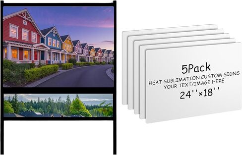 Zonon 5 Pcs Double Sided Printable Sublimation Aluminum Blanks, 18 x 24 x 0.04 Inch White Metal Sheet Plate for Custom Signs, Banners, Yard Parking Signs, Weatherproof for Indoor Outdoor DIY Craft in Saudi Arabia