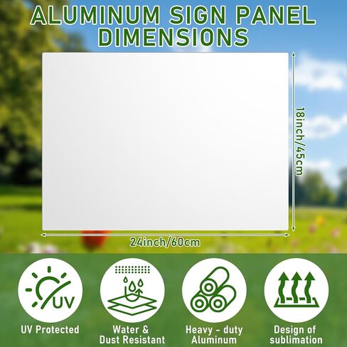 Zonon 5 Pcs Double Sided Printable Sublimation Aluminum Blanks, 18 x 24 x 0.04 Inch White Metal Sheet Plate for Custom Signs, Banners, Yard Parking Signs, Weatherproof for Indoor Outdoor DIY Craft in Saudi Arabia