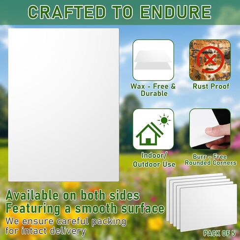 Zonon 5 Pcs Double Sided Printable Sublimation Aluminum Blanks, 18 x 24 x 0.04 Inch White Metal Sheet Plate for Custom Signs, Banners, Yard Parking Signs, Weatherproof for Indoor Outdoor DIY Craft in Saudi Arabia