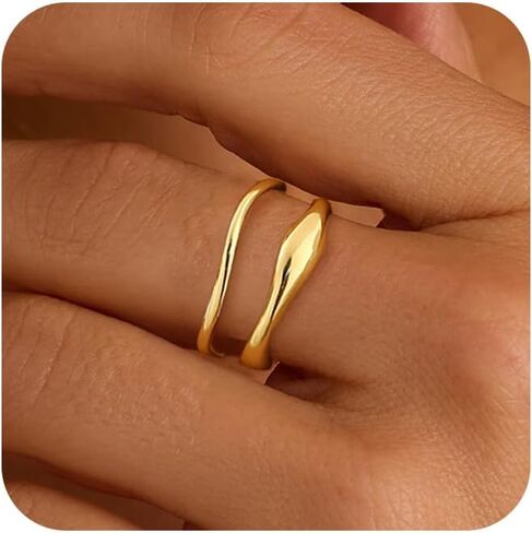 Gold Rings for Women,Dainty Ring Set Cute 14k Gold Plated Rings Simple Ring Stack Fashion Rings for Women Non Tarnish Jewelry Size 6-10 in Kuwait