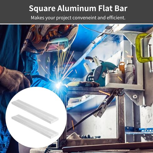 2 PCS Aluminum Flat Bar, 1/2" X 2" Aluminum Flat Bars, 12" Aluminum Bar Stock, Solid Mill Stocks, Precision Cut, Smooth Surface, Ideal for Industrial and Home Projects (2PCS) in Saudi Arabia