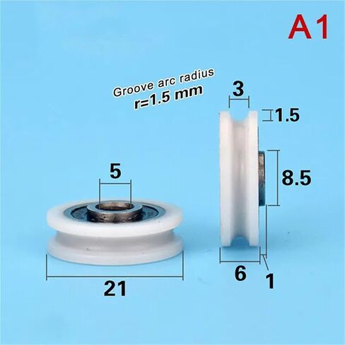 1PC 5 * 21 * 6mm U Groove Bearing Pulley Line Lifting Wheel Bathroom Wheel Hard Stainless Steel in Saudi Arabia