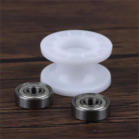 1Pcs Mechanical Pulley Grooved Wheel 608zz Dual Bearing Rolling Pulley Wheel Round Wheel Roller 8 * 42 * 24mm in Saudi Arabia
