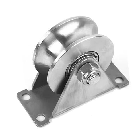 2In 304 Stainless Steel Sliding Door Wheels U-Slot Rollers Heavy Duty Pulleys Smooth Rolling Dual Bearing Plate Casters in Kuwait