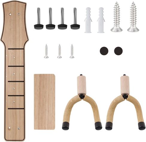 Wood Guitar Wall Mount Holder Hook Stand Shelf for 2 Guitars Acoustic Electric Banjo Bass Ukulele Display in Saudi Arabia