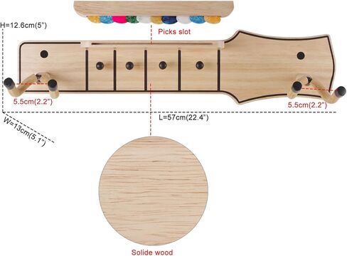 Wood Guitar Wall Mount Holder Hook Stand Shelf for 2 Guitars Acoustic Electric Banjo Bass Ukulele Display in Saudi Arabia