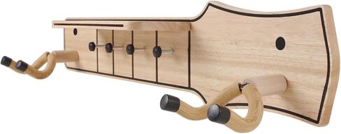 Wood Guitar Wall Mount Holder Hook Stand Shelf for 2 Guitars Acoustic Electric Banjo Bass Ukulele Display in Saudi Arabia