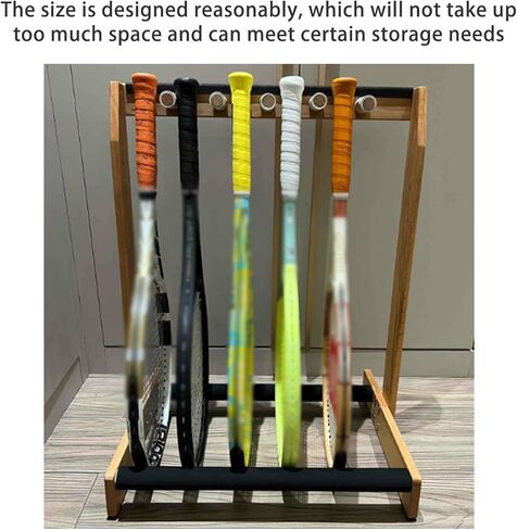 رف عرض بانتون 6 مضارب - حامل أرضي عالي التحمل للتنس والكمان والجيتار والمزيد - حل تخزين مثالي لمعدات الرياضة والموسيقى in Kuwait