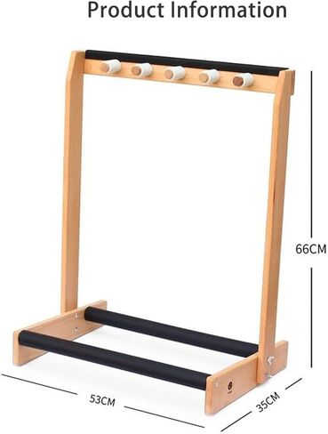 رف عرض بانتون 6 مضارب - حامل أرضي عالي التحمل للتنس والكمان والجيتار والمزيد - حل تخزين مثالي لمعدات الرياضة والموسيقى in Kuwait
