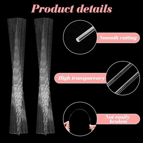120 PCS Cake Topper Sticks, Plastic Sticks, 8 Inch 2mm Diameter Acrylic Rods for Cake Pops, DIY Crafts, Stirring, Party Decorations in Saudi Arabia
