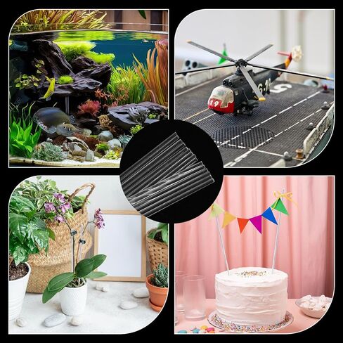 120 PCS Cake Topper Sticks, Plastic Sticks, 8 Inch 2mm Diameter Acrylic Rods for Cake Pops, DIY Crafts, Stirring, Party Decorations in Saudi Arabia